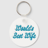 妻ス最高のキーブルー文字 キーホルダー (正面)