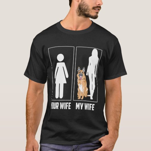 妻ドイツの羊飼い犬 Tシャツ (正面)