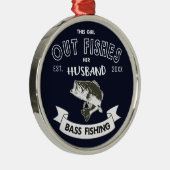 妻バスおもしろい魚釣りクリスマスフィッシュオーナメント メタルオーナメント (右)