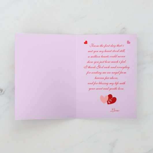 妻バレンタインデーのカード シーズンカード (内部)