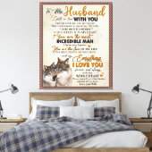 妻パーソナライズされたからの夫への手紙 キャンバスプリント (インサイチュ (寝室))