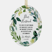 妻パーソナライズされたからの夫への贈与 セラミックオーナメント (右)