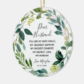 妻パーソナライズされたからの夫への贈与 セラミックオーナメント (左)