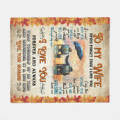 妻パーソナライズされたにとって夫は決して忘れ フリースブランケット (正面(横))