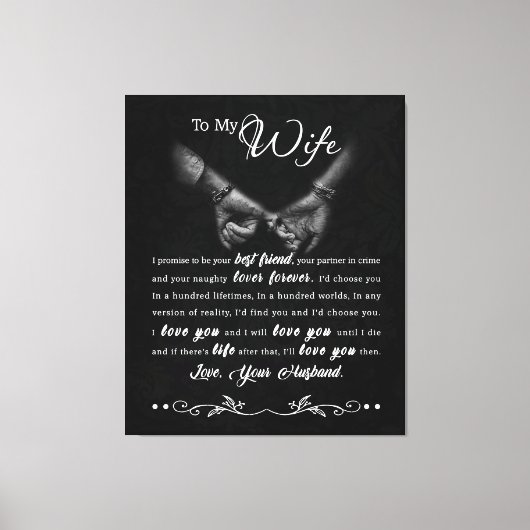 妻パーソナライズされたに毛布 キャンバスプリント (正面)