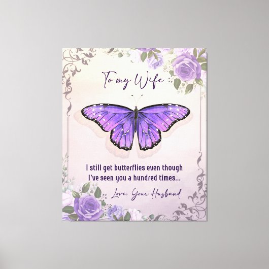 妻パーソナライズされたに |ラブレター キャンバスプリント (正面)