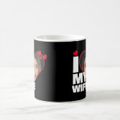 妻パーソナライズされたのハート写真が大好き コーヒーマグカップ (中央)