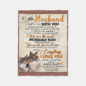 妻パーソナライズされたのポスターで夫に フリースブランケット (正面)