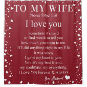 妻パーソナライズされたへの愛 シャワーカーテン (正面)