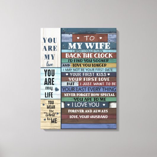 妻パーソナライズされたへの手紙 キャンバスプリント (正面)