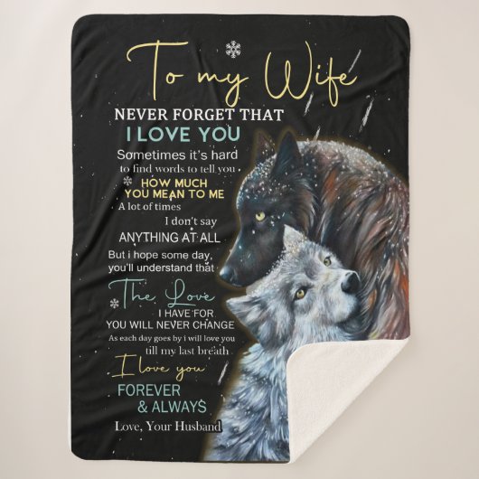 妻パーソナライズされたへの手紙 シェルパブランケット (正面)