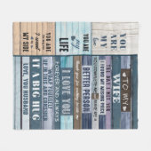 妻パーソナライズされたへの手紙 フリースブランケット (正面(横))