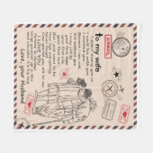 妻パーソナライズされたへの手紙 フリースブランケット (正面(横))