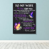 妻パーソナライズされたへの手紙、妻への誕生日贈り物 キャンバスプリント (インサイチュ (ウッドフロア))