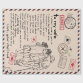 妻パーソナライズされたへの手紙、妻への誕生日贈り物 ラッピングペーパー (フラット)