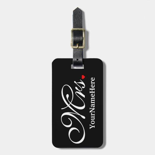 妻パーソナライズされた新婦結婚 ラゲッジタグ (正面縦)