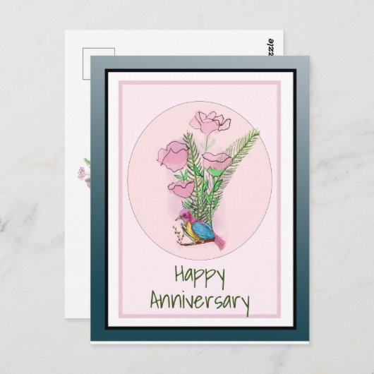 妻パーソナライズされた記念日に美しい ポストカード (正面/裏面)