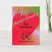 妻パーソナライズされた40周年記念カード カード (正面)