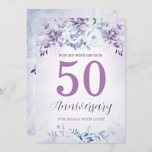 妻パーソナライズされた50周年記念カード シーズンカード (正面/裏面)