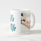 妻フォトグリーン文字ジャイアントコーヒーマグ ジャンボコーヒーマグカップ (正面右)