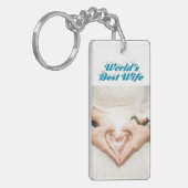 妻フォトスカイブルー キーホルダー (正面左)