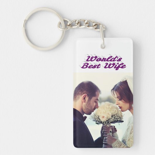 妻フォトパープル キーホルダー (正面)