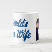 妻フォトブルー巨大コーヒーマグ ジャンボコーヒーマグカップ (正面)