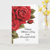 妻マザーズ・デイ・ラブ&レッド・ローゼス カード (黄色い花)