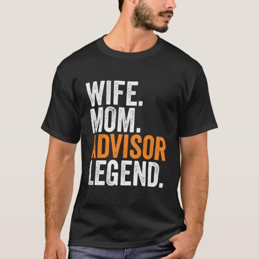 妻ママアドバイザー伝説おもしろい占領事務所Wo Tシャツ (正面)