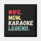 妻ママカラオケ伝説の歌ヴィンテージ おもしろい マグネット (正面)