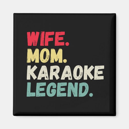 妻ママカラオケ伝説の歌ヴィンテージ おもしろい マグネット (正面)