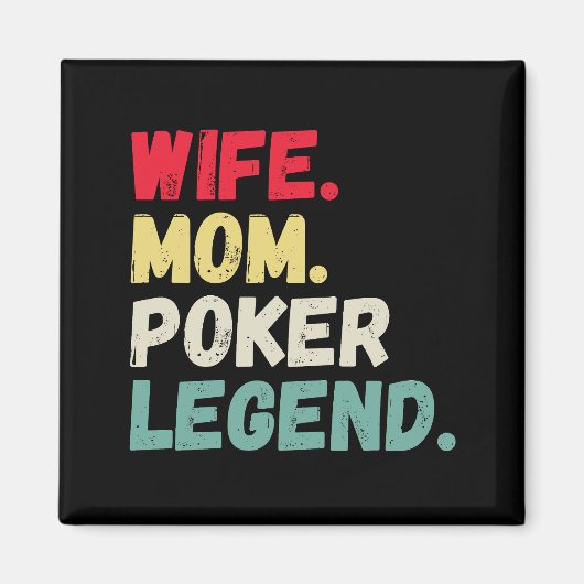 妻ママトランプのポーカー伝説カードはヴィンテージを保持おもしろい マグネット (正面)