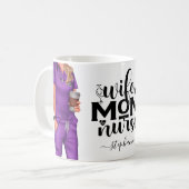 妻ママナースパーソナライズされたコーヒーマグ コーヒーマグカップ (正面左)