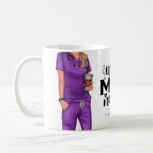 妻ママナースパーソナライズされたコーヒーマグ コーヒーマグカップ (左)
