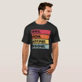 妻ママボクシングレジェンドおもしろいボクサー母の女性T Tシャツ (正面フル)