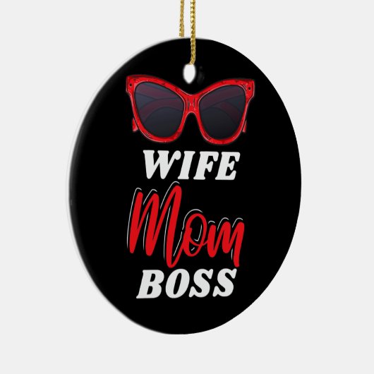 妻ママボスサングラスマザーズ セラミックオーナメント (右)