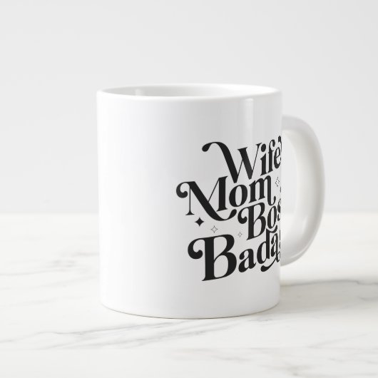 妻ママボスバおもしろいダス皮肉な母の日 ジャンボコーヒーマグカップ (正面右)
