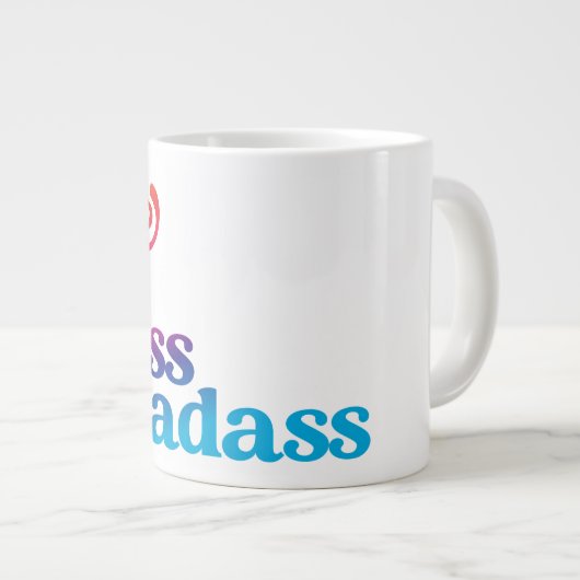 妻ママボスバダスキュートおもしろいママユーモアカラフル ジャンボコーヒーマグカップ (正面右)