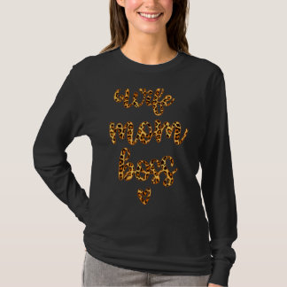 妻ママボスヒョウ印刷ママの日 Tシャツ