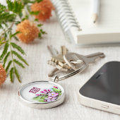 妻ママボスピンクの花 キーホルダー (側面)