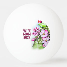 妻ママボスピンクの花 卓球ボール