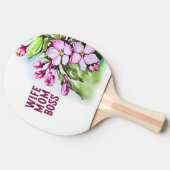 妻ママボスピンクの花 卓球ラケット (横)