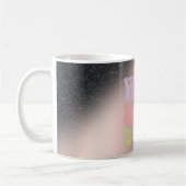 妻ママボスブラックグリッターグラデーションバラ金ゴールド コーヒーマグカップ (左)