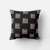 妻ママボスレトログルーヴィーマザーズデイブラック クッション (裏面)