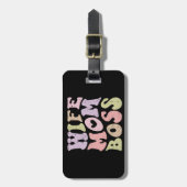 妻ママボスレトログルーヴィーマザーズデイブラック ラゲッジタグ (正面縦)