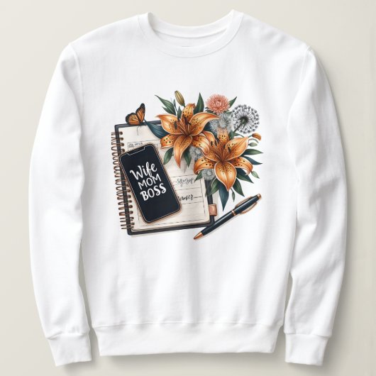 妻ママボス スウェットシャツ (デザイン正面)