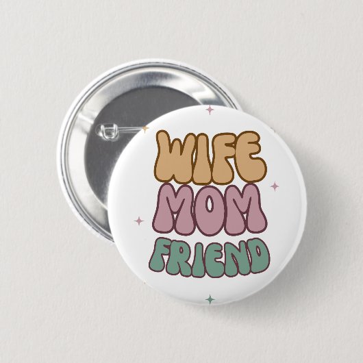 妻ママ友人、母の日の贈り物、母のための贈り物 缶バッジ (正面&裏面)