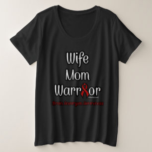 妻ママ戦士…脳動脈瘤 プラスサイズTシャツ