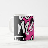 妻ママ戦闘乳癌の患者ピンクアワーン コーヒーマグカップ (正面左)