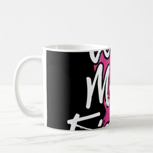 妻ママ戦闘乳癌の患者ピンクアワーン コーヒーマグカップ (左)